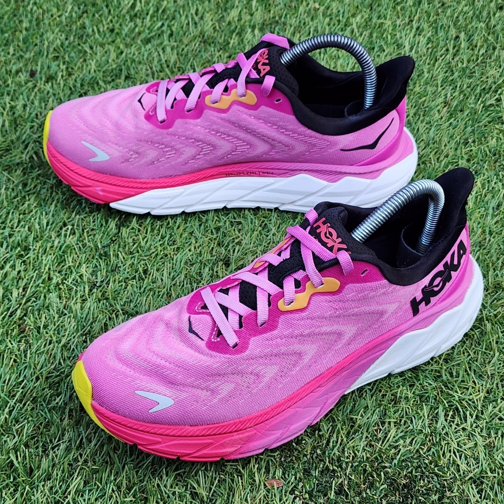 Hoka One One Pink Black Yellow Women's Running Sneakers - Lightweight Trainer